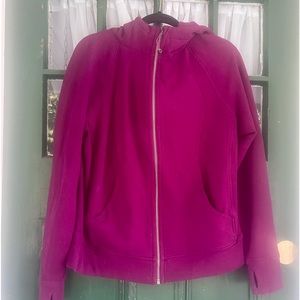 lululemon full zip scuba hoodie - purple/maroon